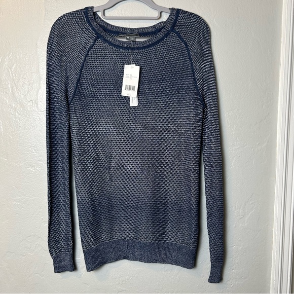 Vince Knit Blue Metallic Crew Neck Long Sleeve Top - Picture 3 of 5
